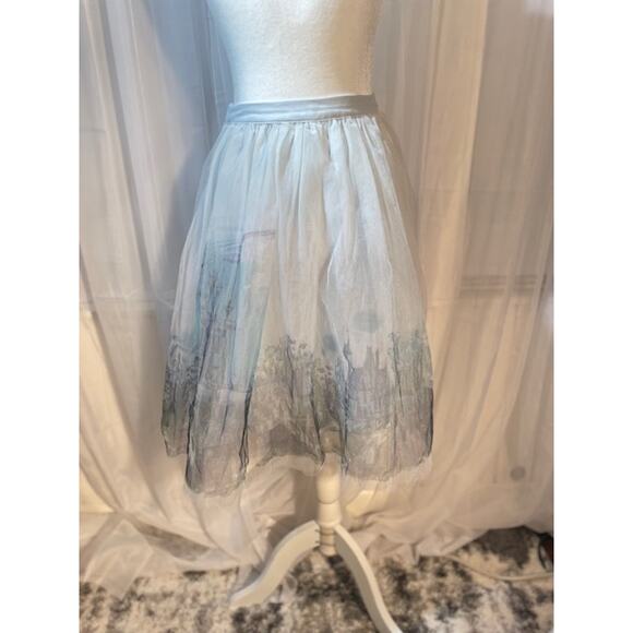 Disney Cinderella Women Size X-Small Tulle Skirt with Castle Print - Picture 3 of 6